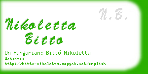 nikoletta bitto business card