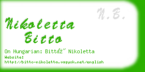 nikoletta bitto business card